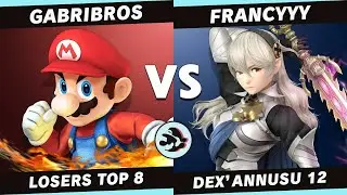 Dex'Annusu 12: Smash 4 | Losers Top 8 | GabriBros (Mario) vs Francyyy (Corrin)