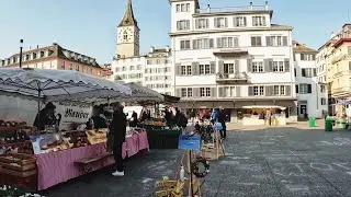 83. A market with flowers, fruits, vegetables in Zurich, Switzerland 🇨🇭