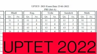 UP-TET 2022 Official ANS KEY  / Must watch