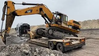 Transporting By Side The Caterpillar 365B And Cat 345B Excavators - Fasoulas Heavy Transports