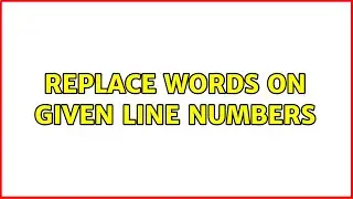 Replace words on given line numbers