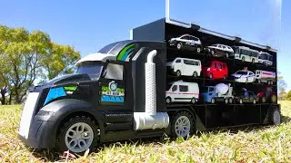 24 kinds of miniature cars working cars & big black trucks