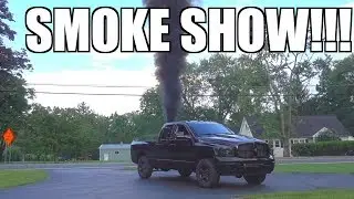 CUMMINS SMOKE SHOW!!! JOHNNY SENDIT'S FIRST RIDE ALONG IN THE TRIPLE TURBSKI CUMMINS!!!