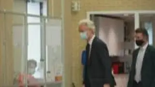 Anti immigration politician Geert Wilders votes