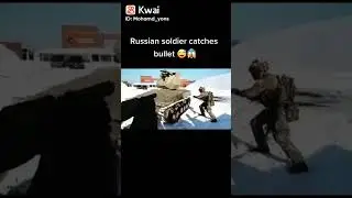 russian soldier catches a bullet