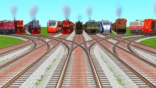 Today 11 Trains Run Diamond Curved Animated Railroad | #railway #railfans #trainsimulator