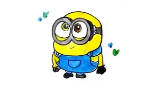Minion 💛 Cute BOB || Despicable Me || Easy Drawing & Coloring