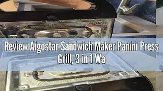 Review Aigostar Sandwich Maker Panini Press Grill, 3 in 1 Waffle Maker with Removable Non-stick Plat