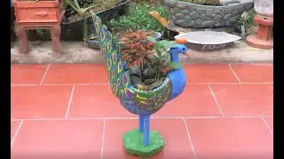 Surprising ideas with Cement // Beautiful Peacock Flower Pot from Cement | DIY Cement Craft Ideas