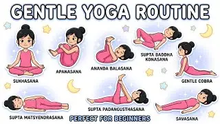 Lying Down Yoga for Kids 🌙 Relaxing Bedtime Yoga for Calm & Peaceful Sleep || Little Yoga Friends