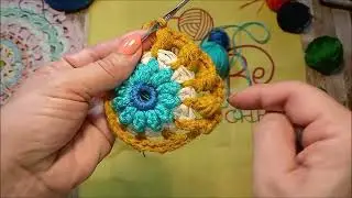 #dia 45 Como tejer una manta en 50 días ,Grannys mandala.Cuadraditos a crochet, MANDALAS