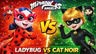 My talking Angela 2 😻 Ladybug vs Cat Noir Miraculous outfit challenge