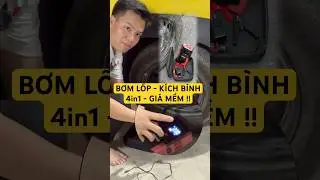 Bơm lốp, K&iacute;ch b&igrave;nh, Sạc dự ph&ograve;ng, Đ&egrave;n PIN cảnh b&aacute;o 4in1 #bomlopkichbinh #bomlop #kichbinh