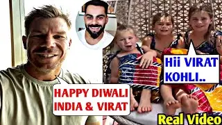 David Warner & His Daughters Wishes India & Virat Kohli A Very Happy Diwali✨