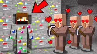 I FOOLED VILLAGER BY TURNING INTO RAINBOW ORE !!!