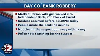 Suspect attempts to rob Independent Bank near Bay City at gunpoint