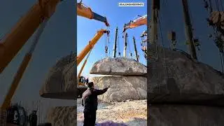 Heavy Lifting Mastery: Orchestrating a Multi-Crane Mega Lift!Witness the incredible power of  😳😨
