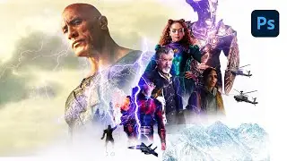 How to Design Black Adam Movie Poster in Photoshop | Making Black Adam Movie Poster