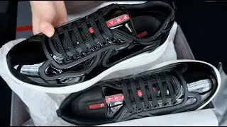 Prada America's Cup Sneakers Black Unboxing