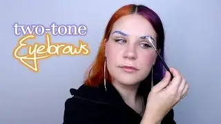 Ich färbe meine Augenbrauen zweifarbig  🧡💜  | LilixyMee