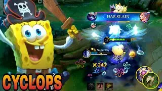 Cyclops Can Be A Tank? Cyclops Full Tank Build Spongebob Skin Gameplay | Mobile Legends