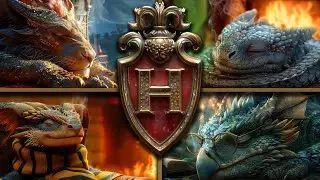 Dragons of Hogwarts | Cozy Fireplace Ambience with Nature Sounds and Purring Dragon ASMR 🐉