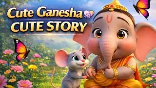 Cute Ganesha Story 🐘💛 | Telugu Devotional Short | Kids Moral Story