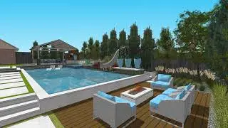 North Dallas transitional pool and spa with large open air cabana