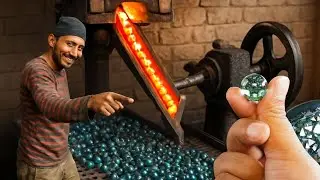 Recycling Process of Glass Scrap to Make Glass Marbles Ball Manufacturing | Waste Recycling
