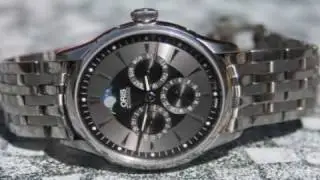Oris Automatic Moonphase GMT Second Time Zone Mens Watch 581-7592-4054MB