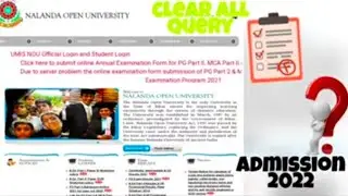 Nalanda Open University ll Query n doubt for admission 2022 II B.A. 2022 ll Student corner (nou)