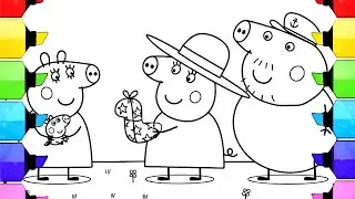 Grandpa and Granny Pig are giving a gift to Mummy Pig Drawing Easy, Peppa Pig Drawing and Coloring