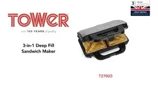 Tower 3-in-1 Grill with Sandwich and Waffle Maker