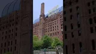 Domino Sugar Building Refinary at Domino Park Williamsburg Brooklyn New York City Facidism Complete