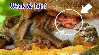 BIG Injured after fall down from high tree yesterday,Pitiful poor baby Charlee  weak&hurt mouth much