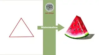 How to draw a watermelon slice very easily.