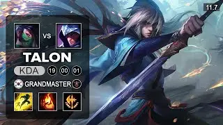 Talon Mid vs Akali - KR Grandmaster Patch 11.7