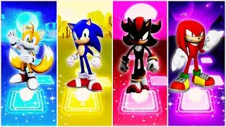 Tails 🆚 Sonic the Hedgehog 🆚 Shadow the Hedgehog 🆚 Knuckles| Tiles Hop EDM Rush