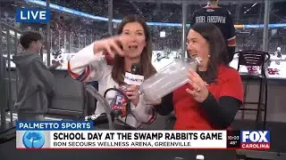 First Alert Weather team's science experiment at Swamp Rabbits game