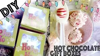 DIY: White Hot Chocolate Gift Boxes (Peppermint Marshmallows & Chocolate Pretzels/Spoons