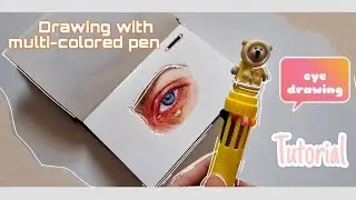 Drawing eye with multi-colored pen ✨️ 🖊 | Tutorial