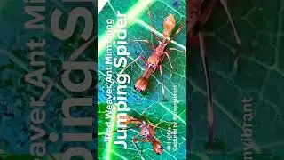 😱👀Red Weaver Ant Mimicking Jumping Spider❤🐜🕷 (Myrmaplata plataleoides) or called Ant Mimic🤪 #shorts🧿