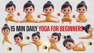 15 Min Daily Yoga for Beginners | Yoga for Flexibility | Yoga for Children | Yoga Tribe