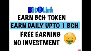 EARN BCH TOKEN FREE UNLIMITED / PAYING SITE/ EARN DAILY UPTO 1 BCH TOKEN / WITHOUT INVESTMENT