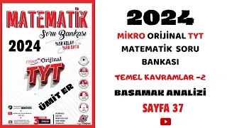 MİKRO TYT SORU BANKASI | TEMEL KAVRAMLAR | Syf 37 |@umiter55  #yks2024