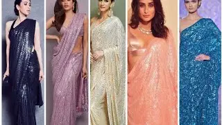 Designer Latest Sequin Saree / Sequin fashion is back/Bollywood sequin saree /Stylish sequin saree