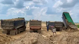 Great Wow Group.!! Truck 25.5T Bulldozer Dirt Job Unloading