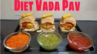 Vada Pav Recipe | Mumbai Style Vada Pav with Dry Red Spicy Chutney | Non Fried Low Calorie Diet Vada