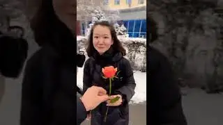 Girls reaction short video / girls giving flower / girls purpose /