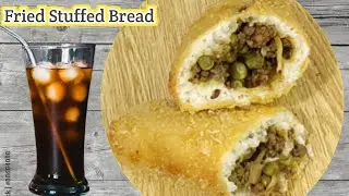 Crispy Stuffed Fried Bread Recipe || Minced Meat Stuffed Bread Without Oven Yummy Traditional